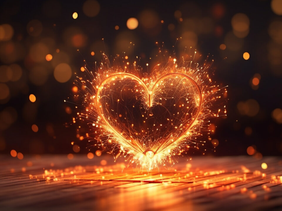 Coeur lumineux symbolisant l'ouverture du coeur